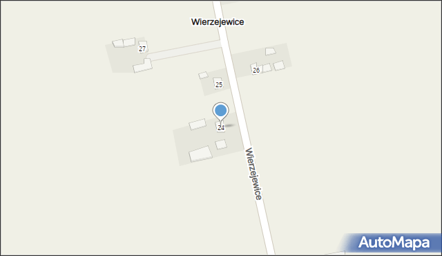 Wierzejewice, Wierzejewice, 24, mapa Wierzejewice