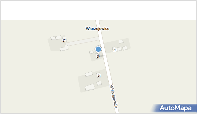 Wierzejewice, Wierzejewice, 25, mapa Wierzejewice