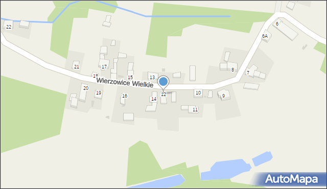 Wierzowice Wielkie, Wierzowice Wielkie, 12, mapa Wierzowice Wielkie