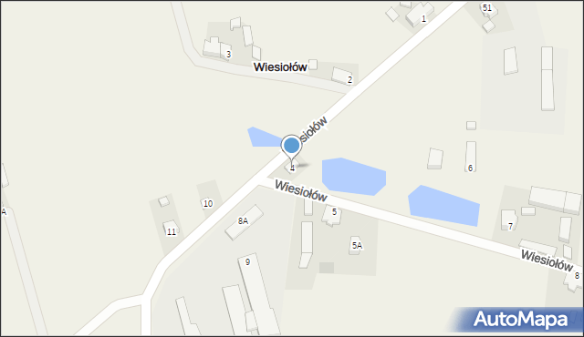 Wiesiołów, Wiesiołów, 4, mapa Wiesiołów