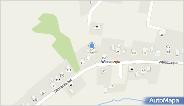 Wieszczęta, Wieszczęta, 106, mapa Wieszczęta