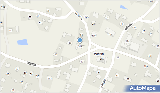 Wietlin, Wietlin, 54A, mapa Wietlin