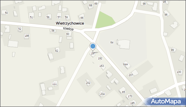 Wietrzychowice, Wietrzychowice, 197, mapa Wietrzychowice