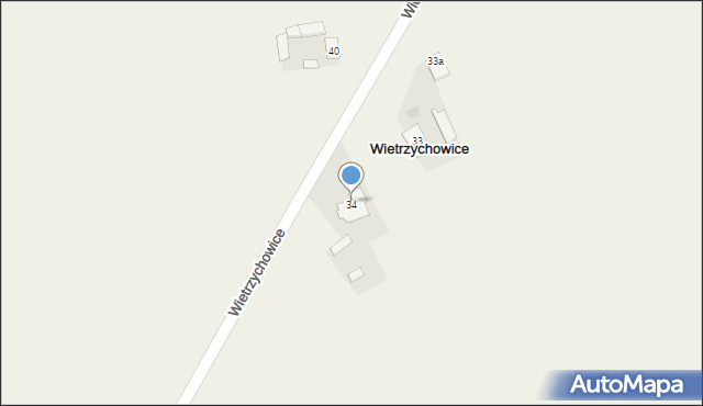 Wietrzychowice, Wietrzychowice, 34a, mapa Wietrzychowice