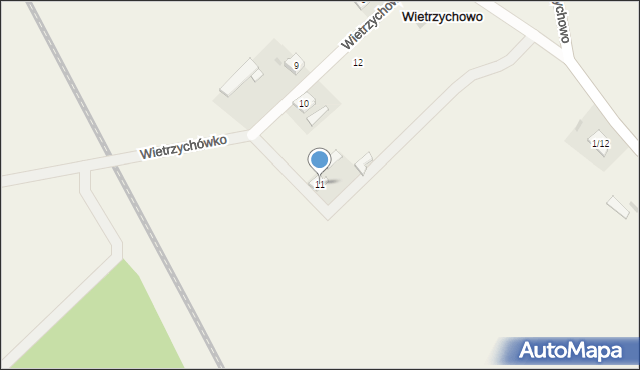 Wietrzychowo, Wietrzychowo, 11, mapa Wietrzychowo