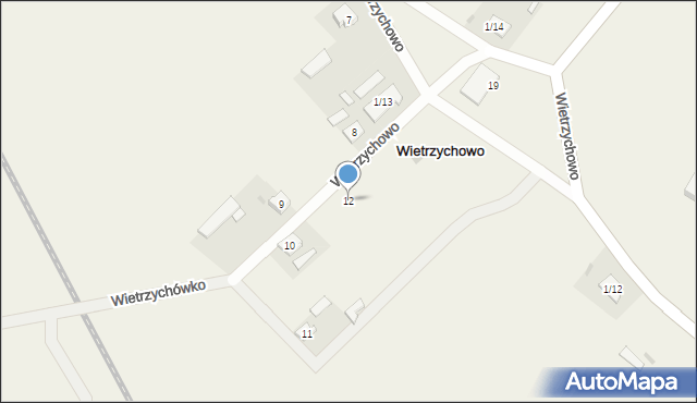 Wietrzychowo, Wietrzychowo, 12, mapa Wietrzychowo