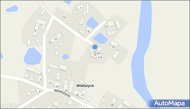 Wietszyce, Wietszyce, 11, mapa Wietszyce