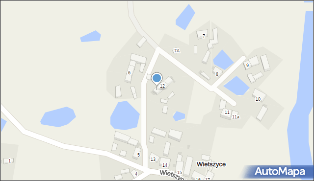 Wietszyce, Wietszyce, 12a, mapa Wietszyce