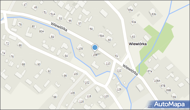 Wiewiórka, Wiewiórka, 108, mapa Wiewiórka