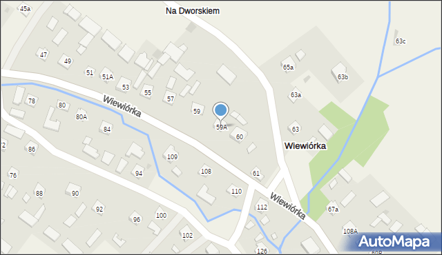 Wiewiórka, Wiewiórka, 59A, mapa Wiewiórka