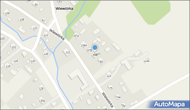 Wiewiórka, Wiewiórka, 69B, mapa Wiewiórka