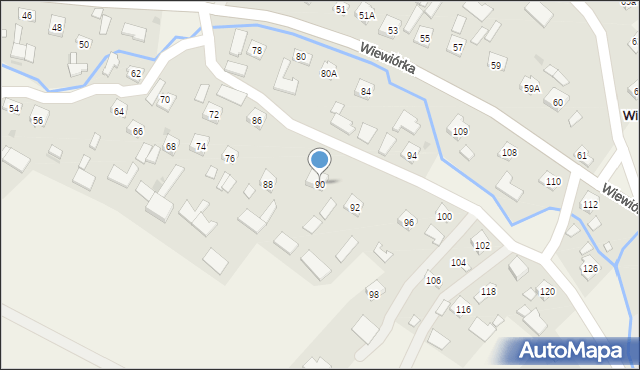 Wiewiórka, Wiewiórka, 90, mapa Wiewiórka