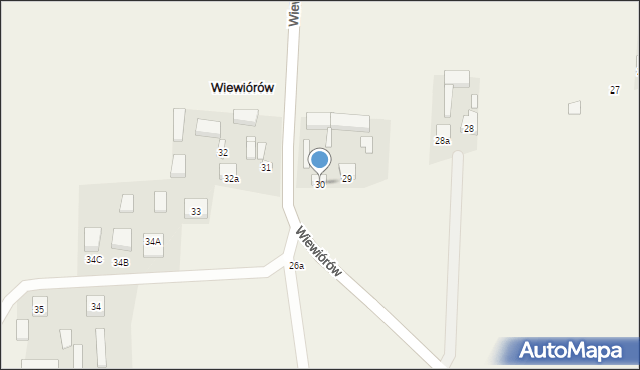 Wiewiórów, Wiewiórów, 30, mapa Wiewiórów