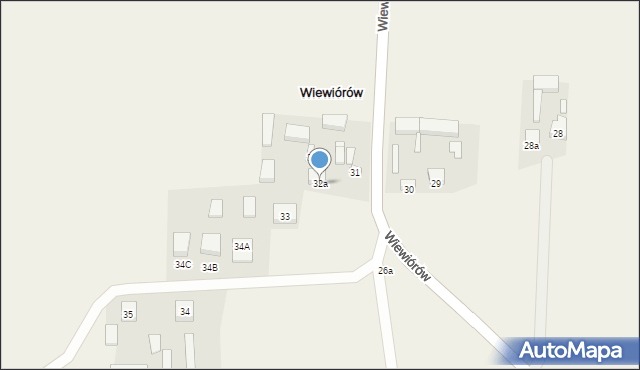 Wiewiórów, Wiewiórów, 32a, mapa Wiewiórów