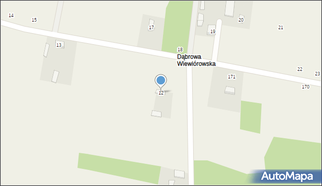 Wiewiórów, Wiewiórów, 12, mapa Wiewiórów