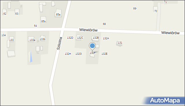 Wiewiórów, Wiewiórów, 132F, mapa Wiewiórów