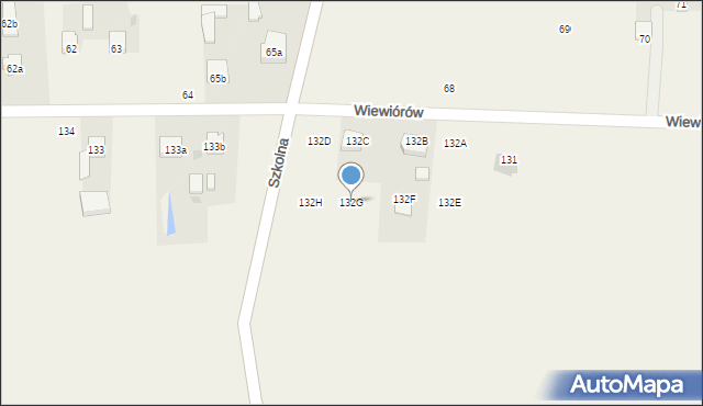 Wiewiórów, Wiewiórów, 132G, mapa Wiewiórów