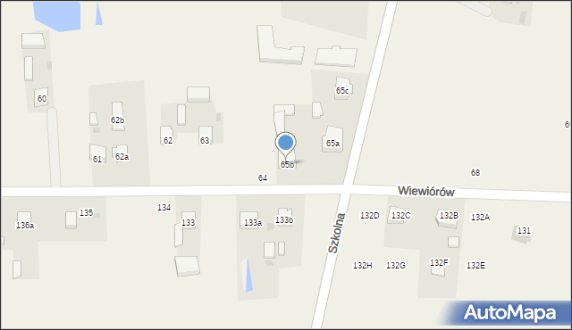 Wiewiórów, Wiewiórów, 65b, mapa Wiewiórów