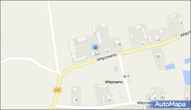 Więzowno, Więzowno, 13, mapa Więzowno