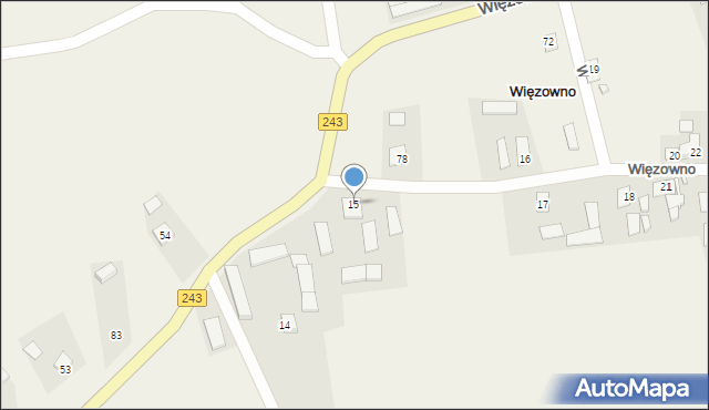 Więzowno, Więzowno, 15, mapa Więzowno