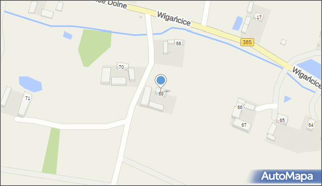 Wigańcice, Wigańcice, 69, mapa Wigańcice