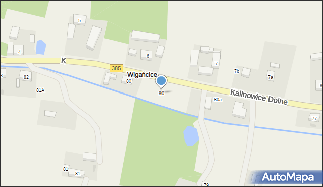 Wigańcice, Wigańcice, 80, mapa Wigańcice