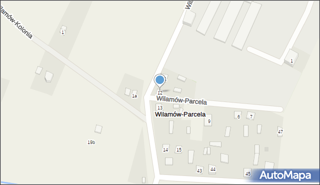 Wilamów-Parcela, Wilamów-Parcela, 12, mapa Wilamów-Parcela