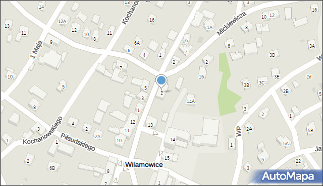 Wilamowice, Więźniów Oświęcimia, 2, mapa Wilamowice