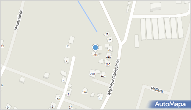 Wilamowice, Więźniów Oświęcimia, 21E, mapa Wilamowice