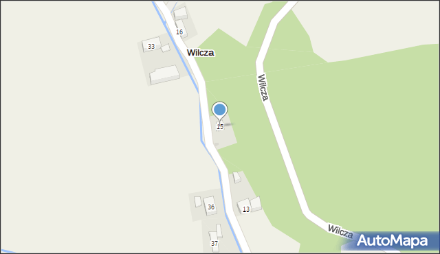 Wilcza, Wilcza, 15, mapa Wilcza