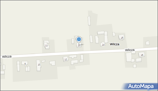 Wilcza, Wilcza, 13, mapa Wilcza