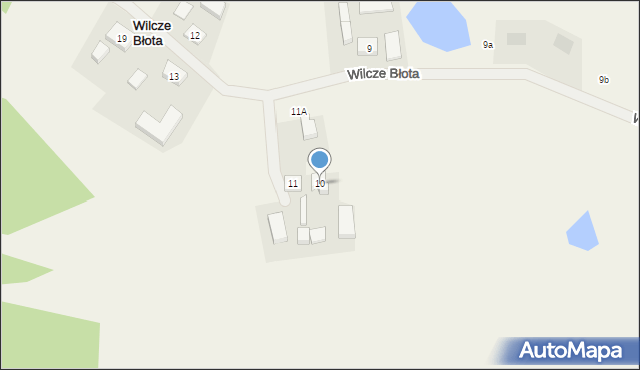 Wilcze Błota, Wilcze Błota, 10, mapa Wilcze Błota