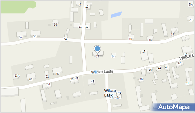 Wilcze Laski, Wilcze Laski, 13, mapa Wilcze Laski