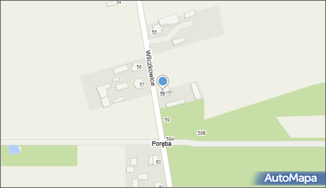 Wilczkowice, Wilczkowice, 58, mapa Wilczkowice
