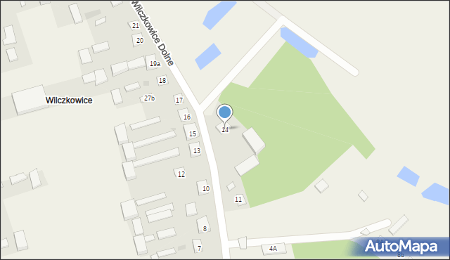 Wilczkowice Dolne, Wilczkowice Dolne, 14, mapa Wilczkowice Dolne
