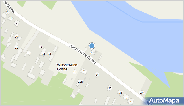 Wilczkowice Górne, Wilczkowice Górne, 22, mapa Wilczkowice Górne