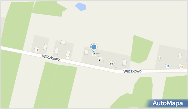 Wilczkowo, Wilczkowo, 13, mapa Wilczkowo