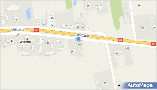 Wilczna, Wilczna, 36, mapa Wilczna