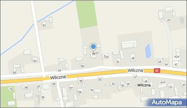 Wilczna, Wilczna, 58, mapa Wilczna