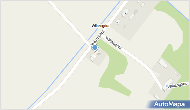 Wilczogóra, Wilczogóra, 1, mapa Wilczogóra