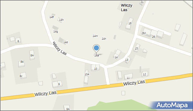 Wilczy Las, Wilczy Las, 14a, mapa Wilczy Las