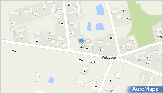 Wilczyce, Wilczyce, 34A, mapa Wilczyce