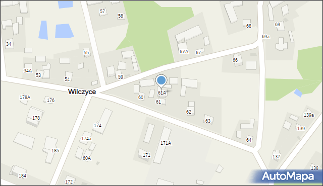 Wilczyce, Wilczyce, 61A, mapa Wilczyce