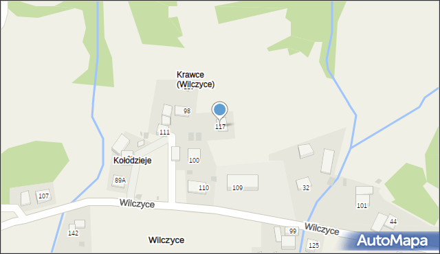 Wilczyce, Wilczyce, 117, mapa Wilczyce