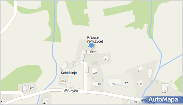 Wilczyce, Wilczyce, 98, mapa Wilczyce