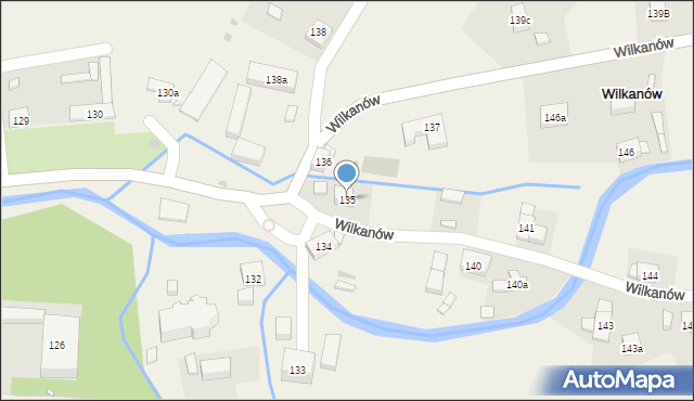 Wilkanów, Wilkanów, 135, mapa Wilkanów