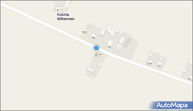 Wilkanowo, Wilkanowo, 61, mapa Wilkanowo