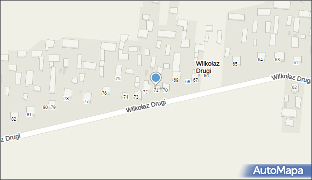 Wilkołaz Drugi, Wilkołaz Drugi, 71, mapa Wilkołaz Drugi