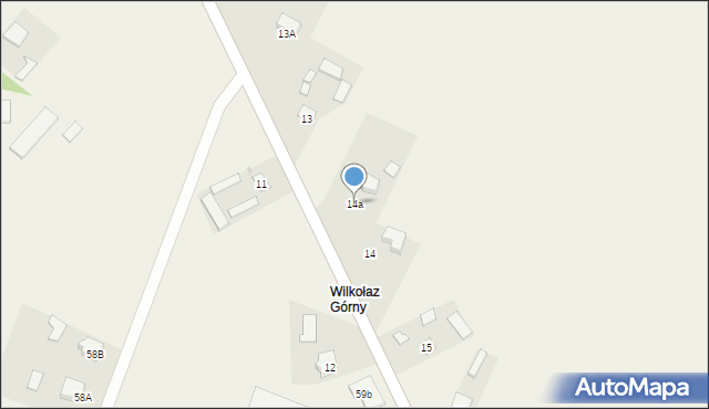 Wilkołaz Górny, Wilkołaz Górny, 14a, mapa Wilkołaz Górny