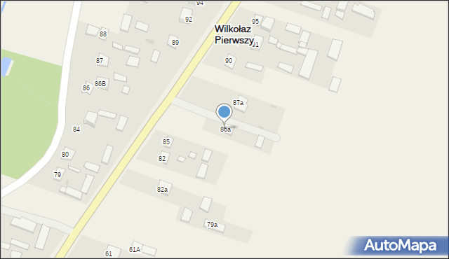 Wilkołaz Pierwszy, Wilkołaz Pierwszy, 86a, mapa Wilkołaz Pierwszy